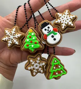 3D Printed Christmas Cookie Keychain Clickers – Snowman, Tree & Snowflake Fidgets!