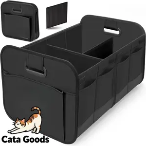 70L Large Capacity Foldable Car Trunk Organizer Box, 10 Pockets, Suitable for Sedans Suvs Minivans, /, Home Storage Travel Luggage Essential