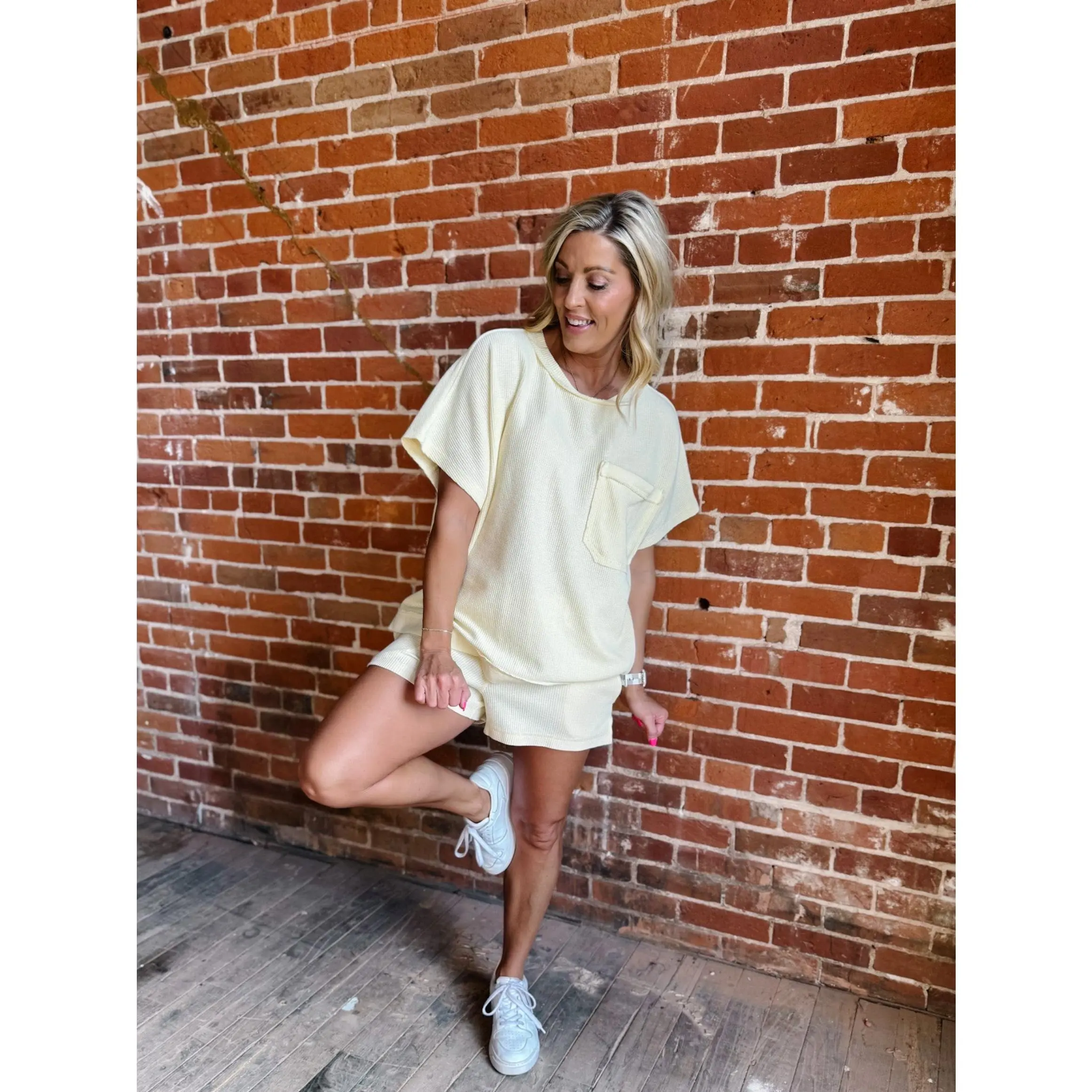 The “Easy Texture” Honeycomb Knit Top, Lemonilla