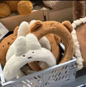 Kawaii Bunny and Bear Plush Headband | Miffyy Autumn and Winter Hair Band Cartoon Makeup Headband for Women Girls Hair Accessories