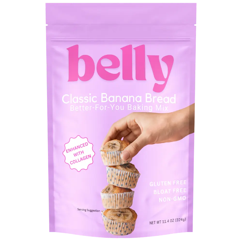 Belly Banana Bread Baking Mix - Gluten/Grain Free, Bloat-Free Formula, Non-GMO, High Protein & Low Sugar, 11.4oz