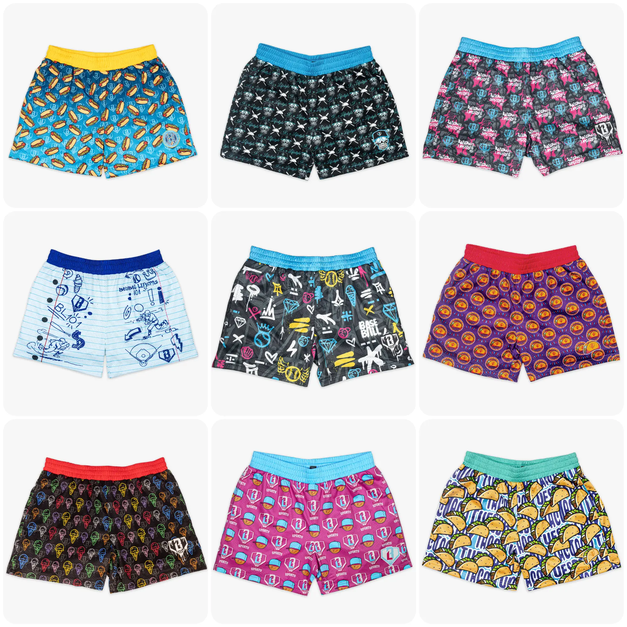 [ Summer Streetwear Sale ] Baseball Lifestyle 101 Premium Printed Mesh Athletic Shorts – Lightweight Breathable Graphic Gym Collection for All Ages & Sizes