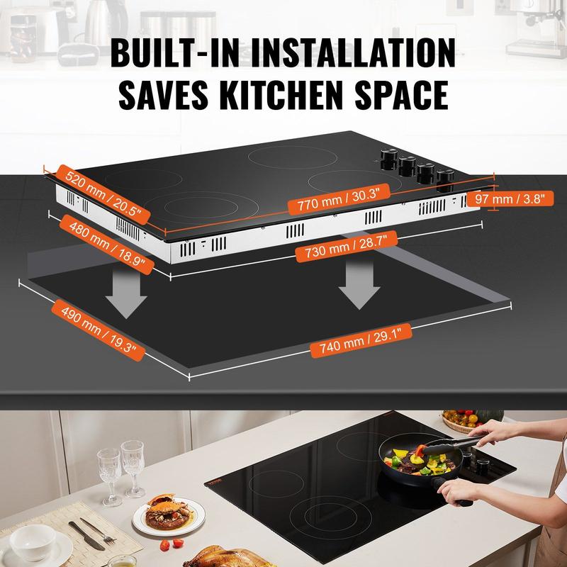 Spring new arrivals Built-in Electric Cooktop Radiant Ceramic Cooktop 4 ...