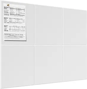 MaxGear Large Cork Board for Wall 36" x 24", White Bulletin Board, 6 Pack Felt Wall Tiles with Pushpins, Cork Boards for Office Pin Board Tack Board Cork Boards