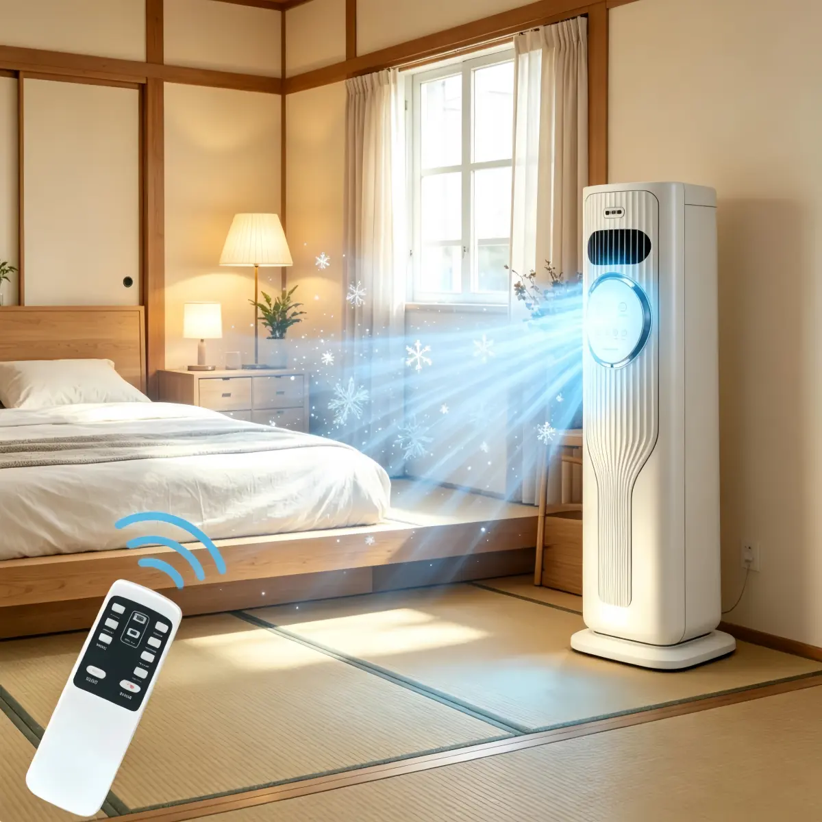 2026 New Arrival Portable Ice‑Crystal Air Cooler, 2‑in‑1 Space Heater & Cooler, Ultra Quiet Fast Cooling, 3‑Speed 3‑Modes with 2 Ice Packs, 24H Timer & Remote Control, Fast Warmth Instant Cooling, For Bedroom Office, Must Have For Summer Home Essentials