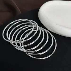 S925 Silver Bracelet — "Lucky Seven" Bangle