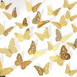 Butterfly 48 Count Wall Decorations - 4 Styles, 3 Sizes, Butterfly Party Decorations, Bouquets, Cake Decorating, Room Decor for Crafts
