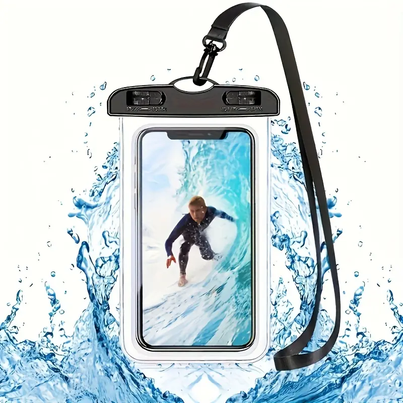 Beach travel, Outdoor phone waterproof bag, phone bag with seal, universal phone bag, self-sealing bag, suitable for beach diving photography rafting, transparent phone case, phone protective case, phone accessories
