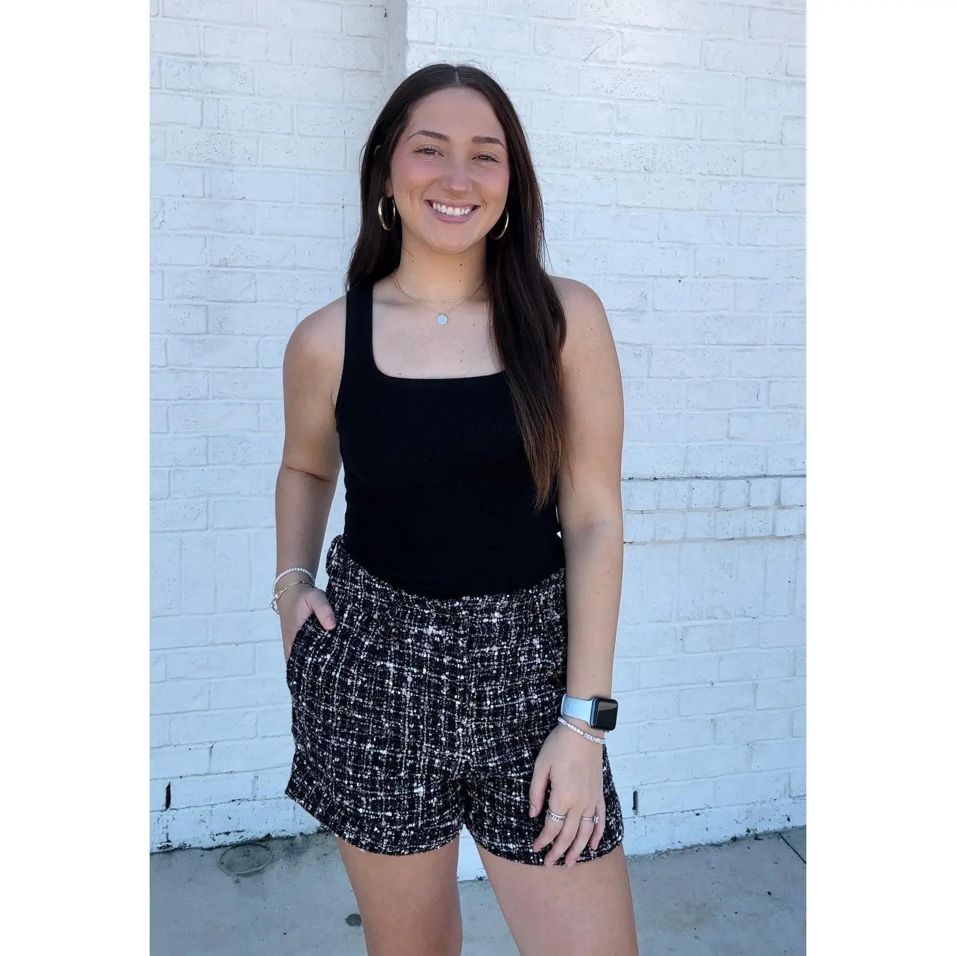 Black Tweed Shorts