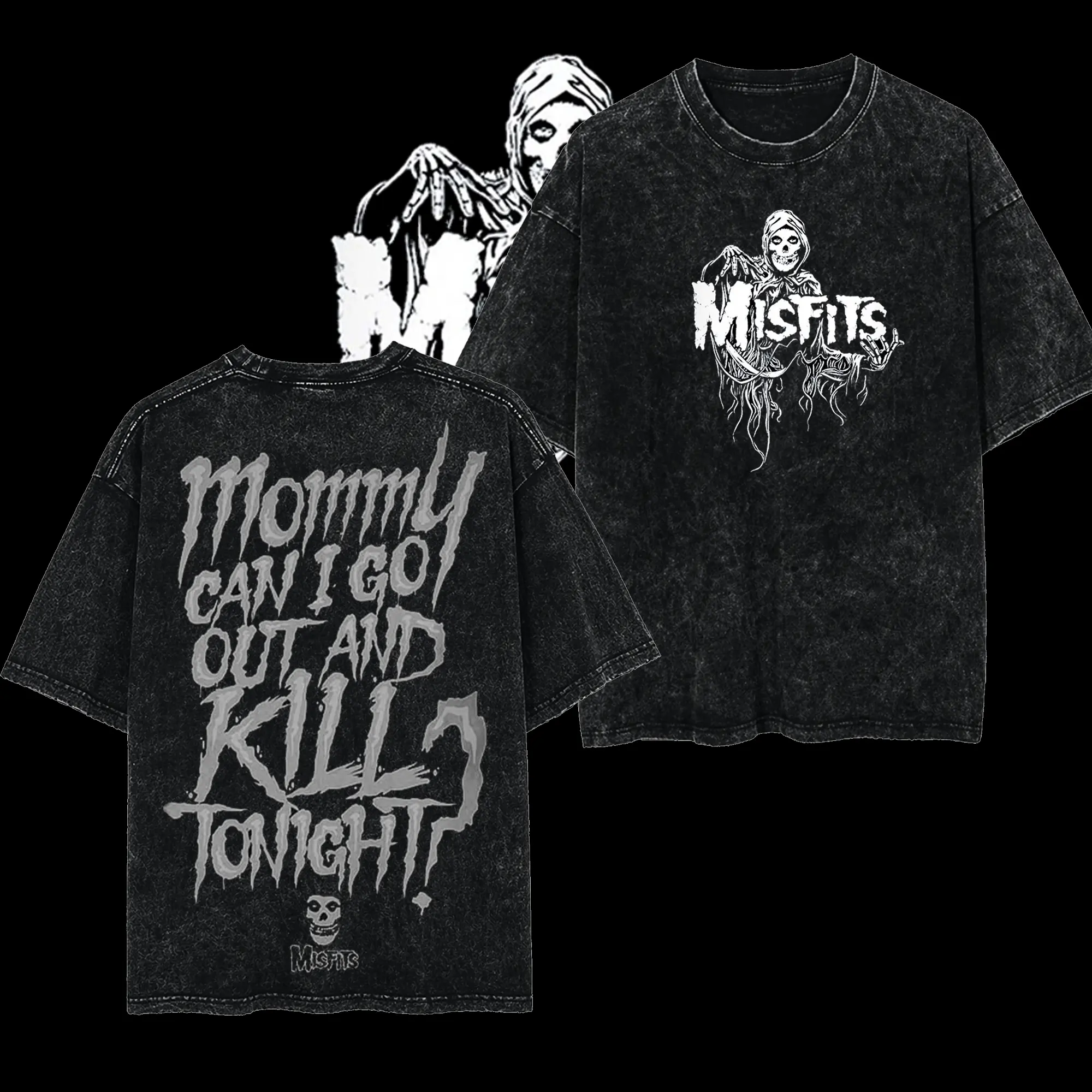 [$$$MANLIFE] Misfits Mommy, Can I Go Out And Kill Tonight Retro Unisex Acid Washed  T-Shirt, Retro Y2K punk rock Streetwear Top Classic Hoodie Tshirt, Alternative Streetwear Essential for Rock Lovers