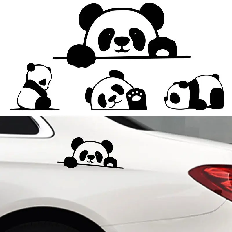 2026 New BLKUOPAR Peeking Panda Car Stickers Vinyl ATV Creative Decal Cute Occlusion Scratch Refrigerator Air Conditioner Car Accessories