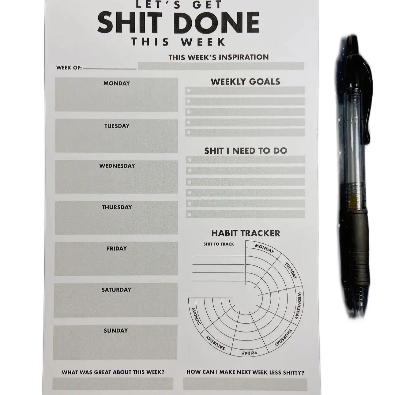 “JKRFAKards” GETSHITDONE to-do list pamphlet