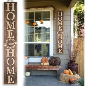 Home Sweet Home Sign for Front Door - 47 inch Outdoor Welcome Sign for Front door,Solid Wood Welcome Sign for Front Porch Standing,Rustic Front Door Decor Bless Signs,Front porch Decorations