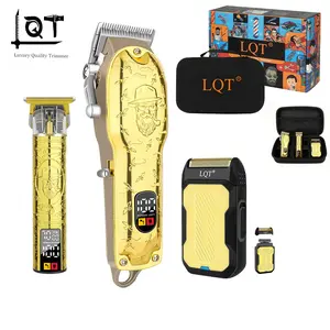 LQT Men's 3-in-1 Hair Clipper Rechargeable Cordless Trimmer Kit Precision Styling Tool with USB Charging Blade Lice Removal Machine Stick Edger Splinter Remover Home Salon Use Electric Cutters Shaver Set trimmers for men professional