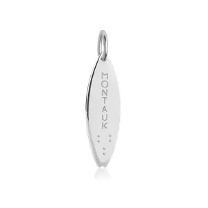 Surfboard Charm Montauk Hamptons New York Silver