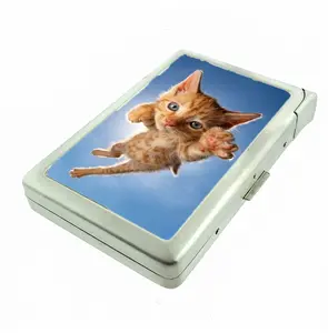 Kitten Jump Blue Sky Metal Case with Built in Lighter