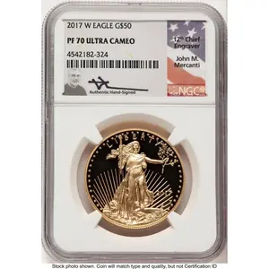 Modern Bullion Coins (2017-W Proof Gold Eagle 1 oz John Mercanti)