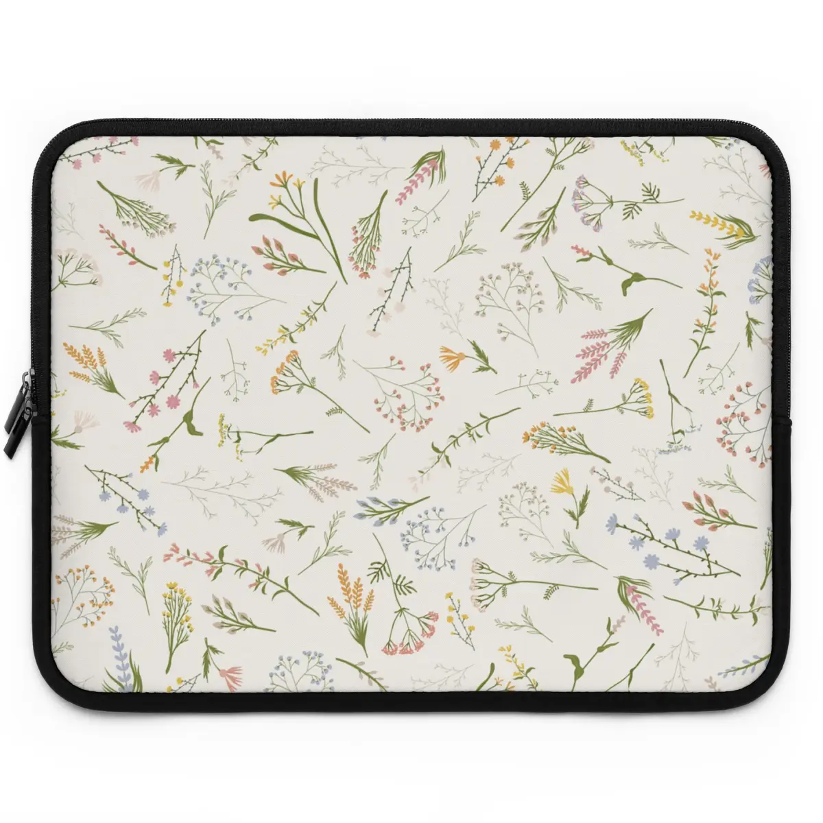 Boho floral laptop cover, wildflower lap top sleeve, macbook Case, School supplies college accessories work