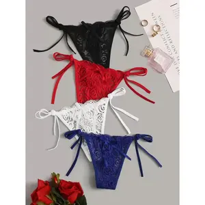 4packs Floral Lace Panty Set Lingerie