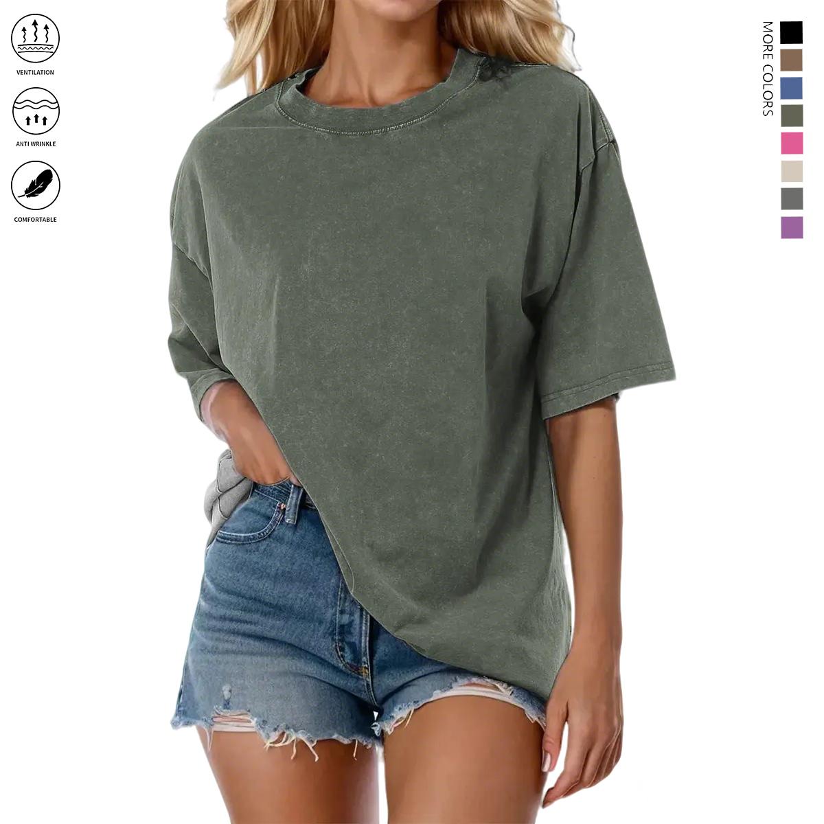 6PCS women’s vintage casual short-sleeve T-shirts, spring/summer casual wear, an ideal choice for holidays and outings, perfect for gifting family and friends for Easter, Mother’s Day, Independence Day, and other holidays. tshirt women