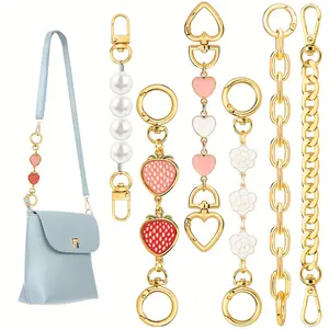 6pcs Bag Strap Extension Chains, Fashion Shoulder Bag and Handbag Replacement Accessories, Women's Wallet Strap Extenders, Bag Accessories