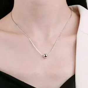 2PCS-Small ball necklace, personalized retro snake bone chain, round ball neck chain, simple and versatile collarbone chain necklace