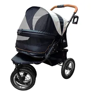 NO-ZIP Double Pet Stroller ~ Ecru