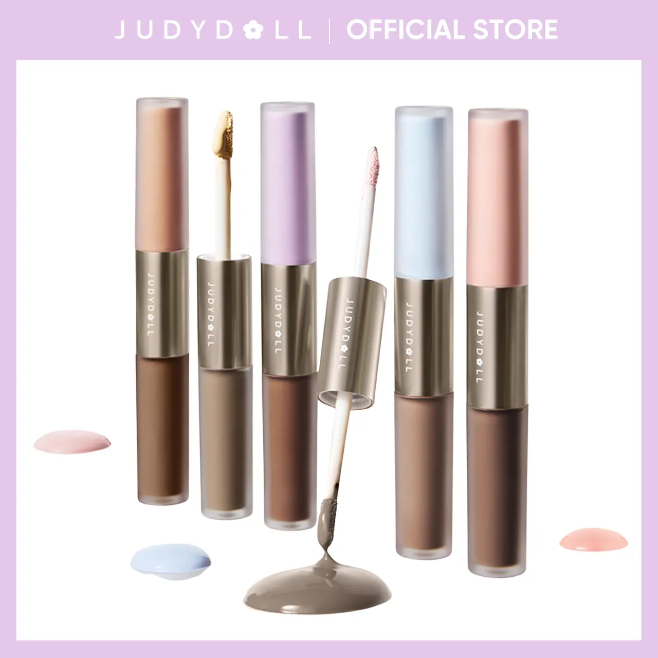 JUDYDOLL Liquid Highlighter & Contour Duo, Liquid Contour & Under Eye Brightening Duo, Bronze, Buildable, Ultra-Blendable, Dual-Ended Highlighter & Contour Liquid, Makeup, Cosmetic, Long-Lasting, Summerwins
