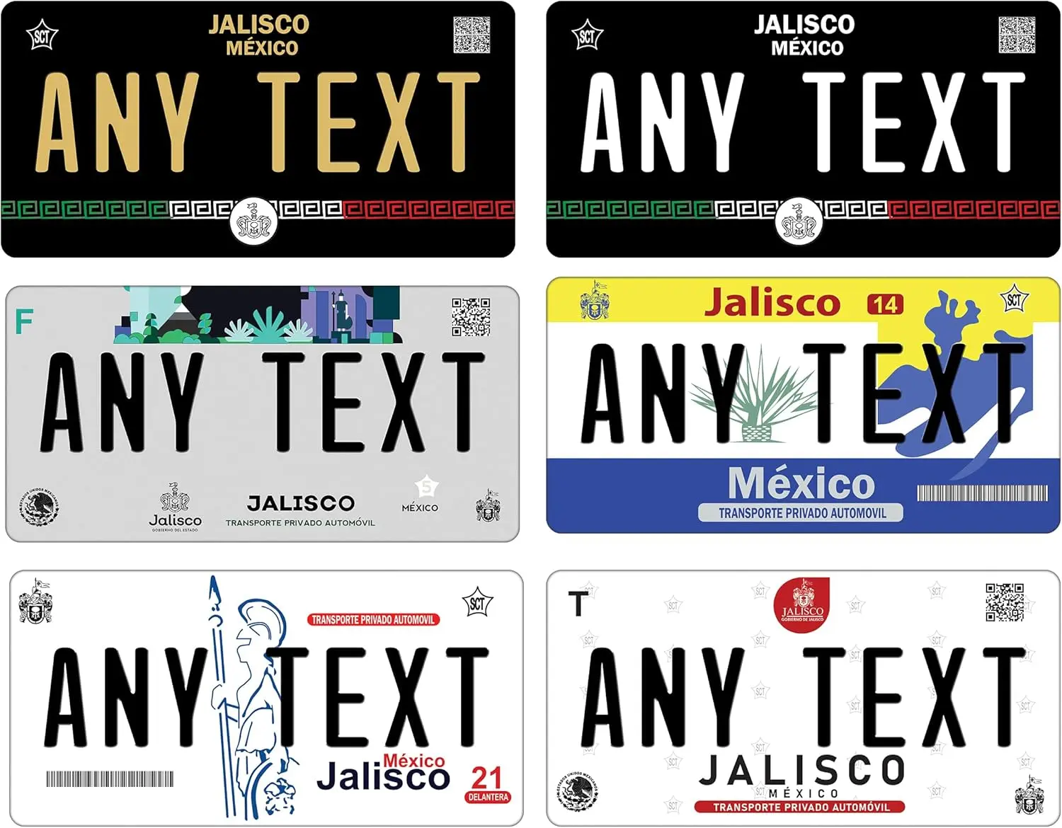 Placas JALISCO Personalizadas Mexican License Plates Custom
