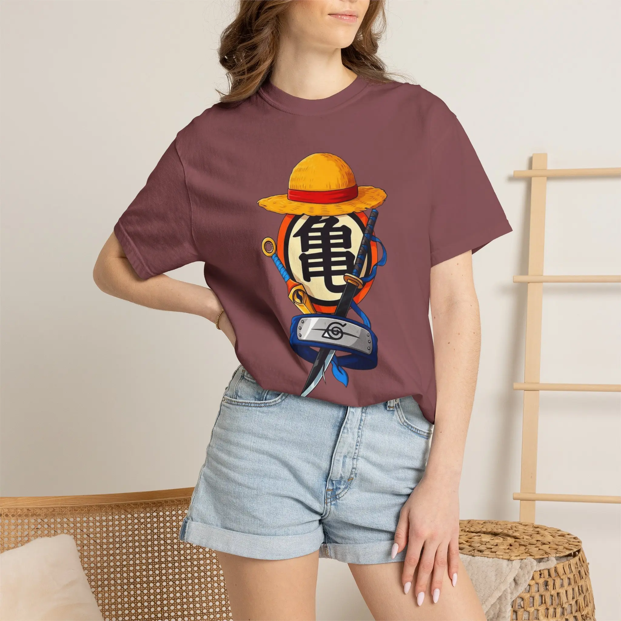 Men's Eat Sleep Anime Repeat Streetwear T-Shirt - Anime Icons Graphic Top, Turtle-Inspired Design, Matching Headband, Tshirt, Shortsleeve, Casual, Soft, Vintage, Everyday