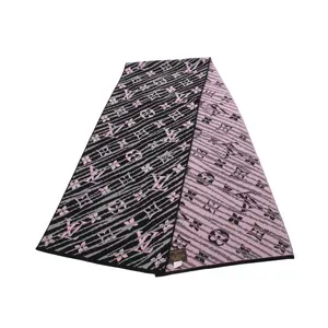 Pre-owned Louis Vuitton Wool Small Leather Goods Echarpe Epistole Monogram Scarf
