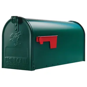Solar Group  Green Galvanized Standard T1 Size Post Rural Mount Mailbox