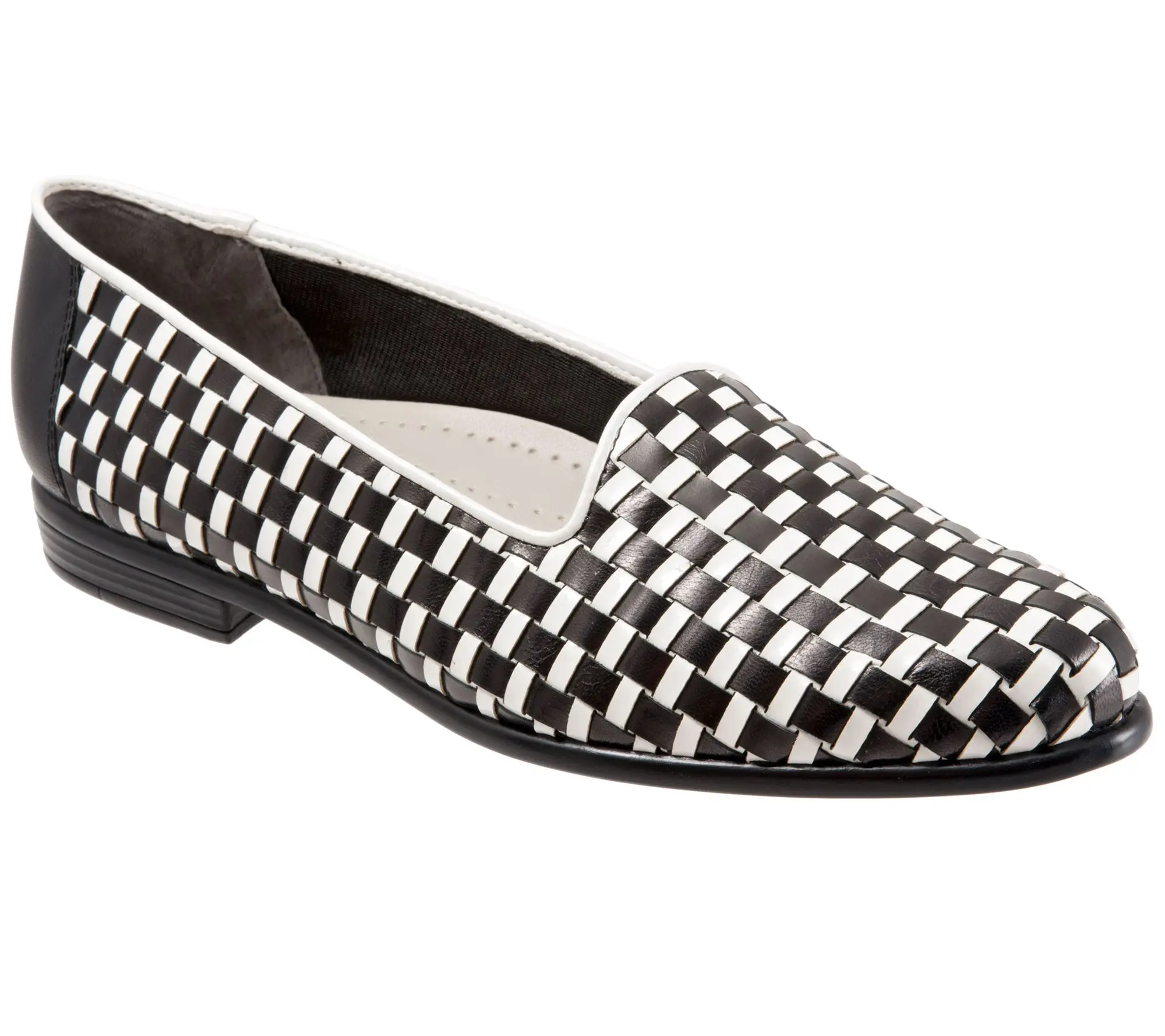 Trotters Sleek Leather Woven Loafers - Liz