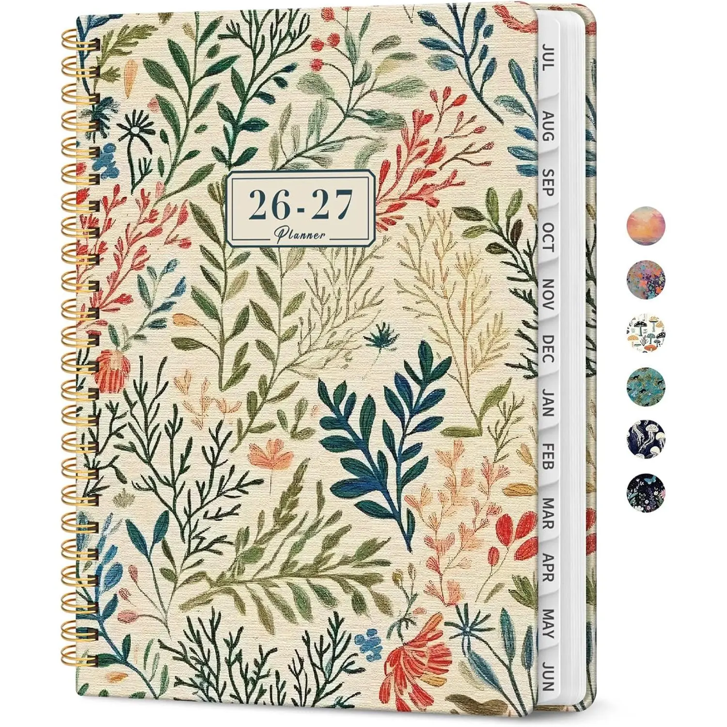 Planner 2026-2027, Academic Year Weekly and Monthly Calender Planner, from Jul 2026 - Jun 2027, Spiral Bound School Planning Book, Perfect for Teacher, Student, Women & Men, A5 (6.3" x 8.5"), Herbs