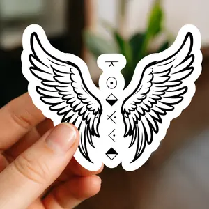 Sleep Token Euclid Sticker, Angel Wings with Sleep Token Runes Spelling “Euclid,” Dark Aesthetic Band Sticker for Notebooks, Laptops & Water Bottles, Perfect for Worship Fans, Alt Girls, Metalheads & Alternative Music Lovers, Emotional Euclid Design