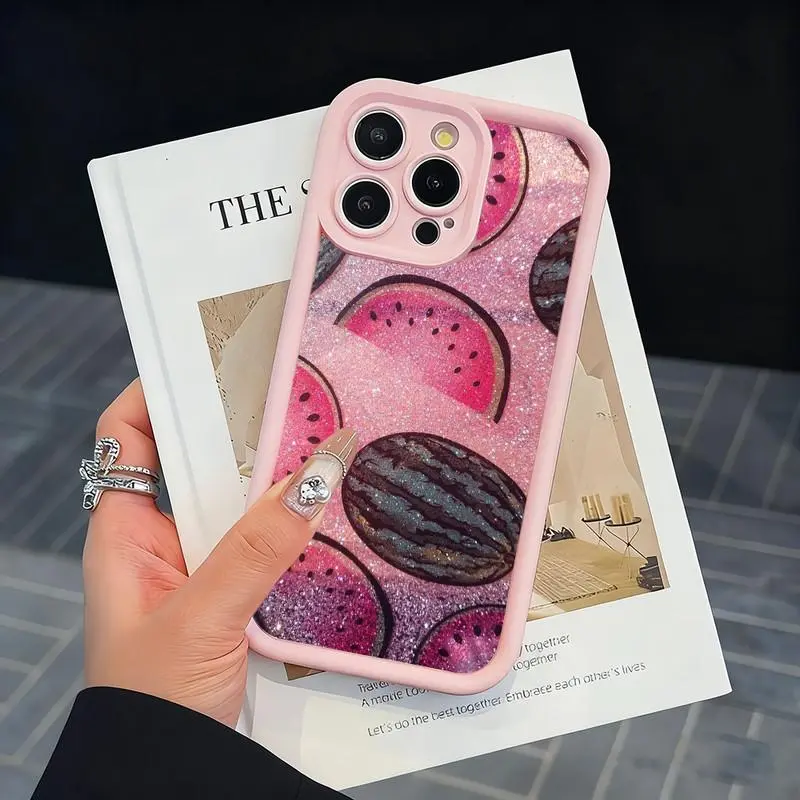 Watermelon pattern phone case. Compatible with iPhone 17 Pro Max/16 Pro Max/15 Plus/14/13/12/11, TPU soft case. Compatible with Galaxy S26 Ultra/S25 Plus/S24/S23, Dopamine color. Compatible with Galaxy A54/A53/A33/A15.