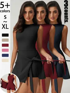 Nova Yoga2026 Women's High-Elastic Sportswear Dress, Athletic Tennis Dress, Ideal for Outdoor Tennis and Golf, Gym Yoga, Fashionable and Versatile