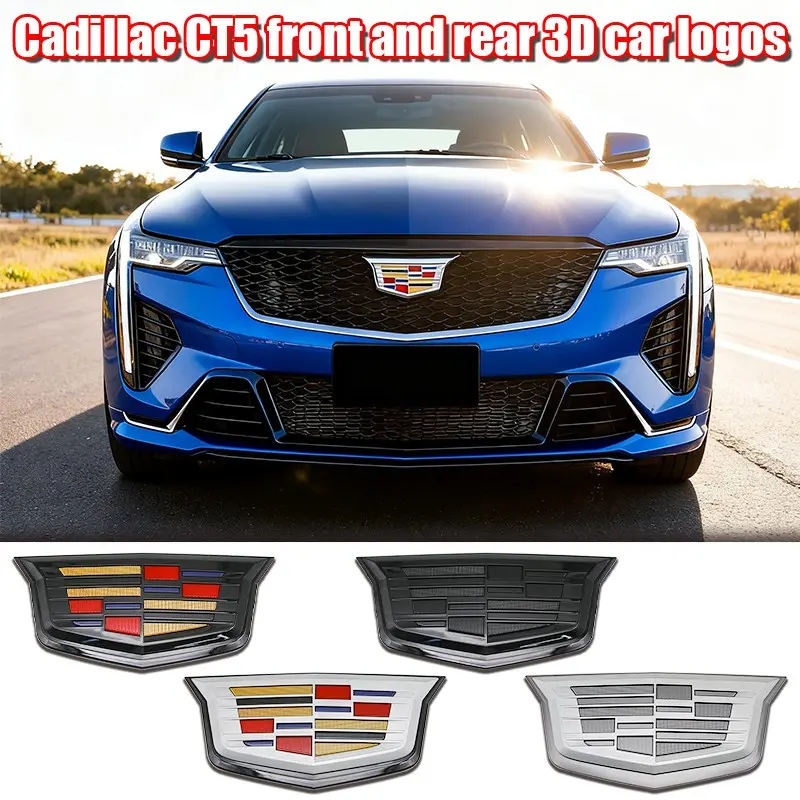 Cadillac Car Front Rear Emblem, Hood Decoration Part, Scratch-Resistant Reinforced Badge Replacement, Fits Ct5 Models, Car Stickers, Exterior Modification Accessories