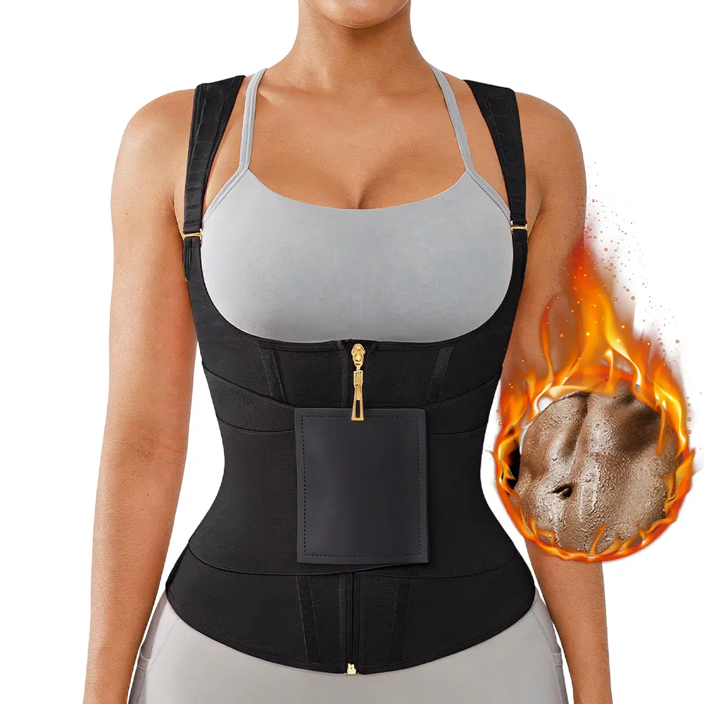 Women's Fitted Calico Waist Cincher Shapewear Corset - Adjustable Shoulder Strap Body Sculpting Top, Tummy Control Compression Girdle for Hourglass Figure Sports Use, Sleeveless, Cold & Machine Washable, All Seasons, Normal Type, Adjustable Straps