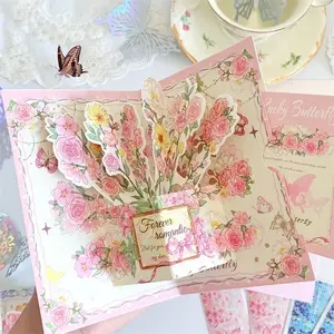Three-Dimensional Pop-Up Flower Greeting Cards, Perfect for Mother'S Day, Vintage Floral Designs Suitable for Birthdays, Valentine'S Day, Weddings, And Anniversary Presents