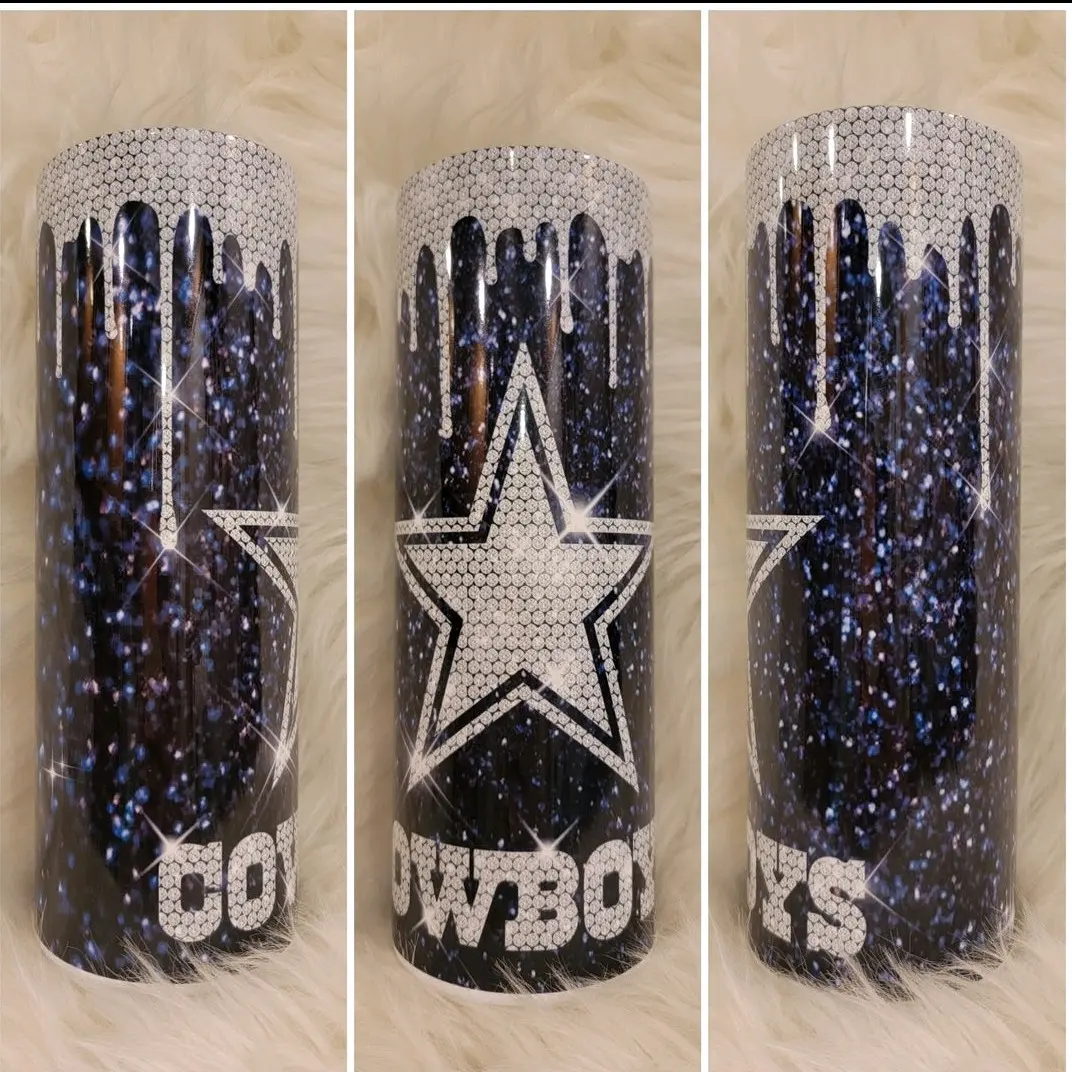 Cowboys Blue Glitter 20 oz. Tumbler