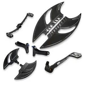 Blakc Blade Driver Floorboard Kit Black Billet Aluminum for Harley Touring 2008-Up with Brake & Shifter