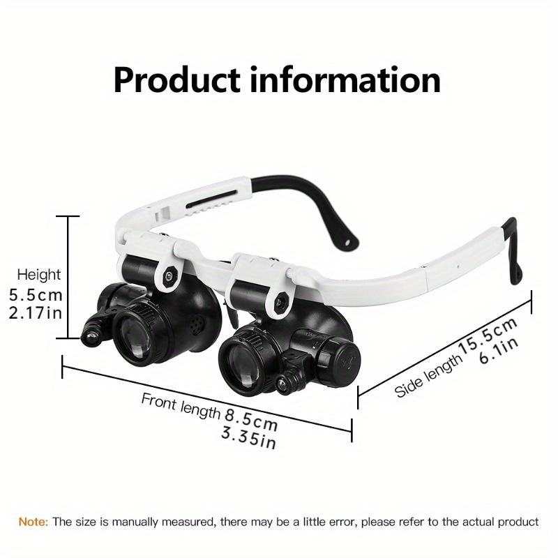Topoptical Headband Magnifier with LED Light, 8x 15x 23x Magnification, Handheld-Free, Ideal for Watch Phone Repair Jewelry Inspection