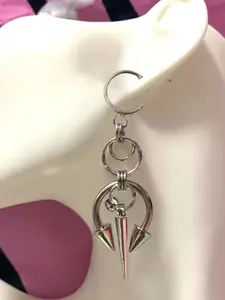 Unisex Punk Style Spike Chain Dangle Earrings, Gun Zinc Alloy Gothic Jewelry, Perfect for Streetwear, Concerts, Halloween, Y2K Grunge
