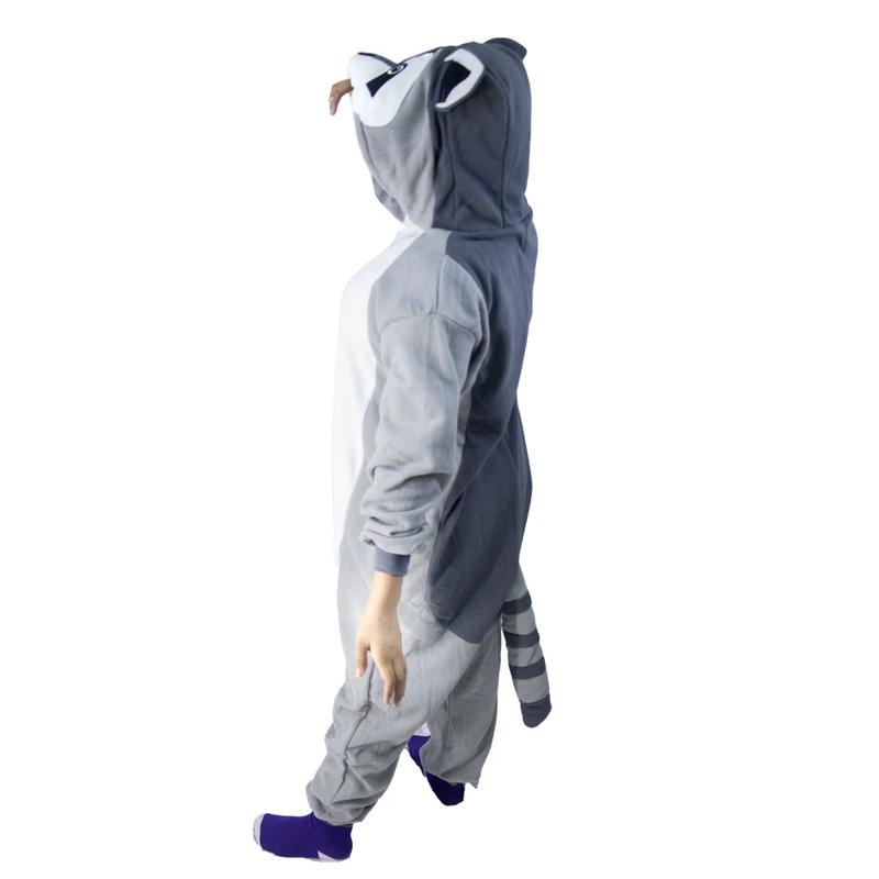 Gray Raccoon Kigurumi Onesies Anime Cartoon Women Men Pajamas Halloween Christmas Cosplay Anime Full Body Pijama