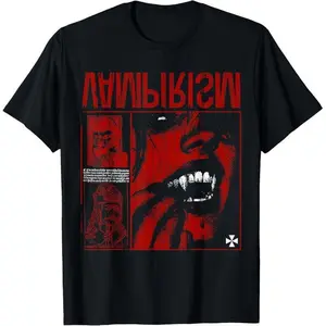 Y2K Grunge Emo Vampire Streetwear Tee - Vintage Graphic Tee – Unisex S-3XL – Menswear & Womenswear – Streetwear Tops – Casual Cotton Crewneck Shortsleeve T-shirt