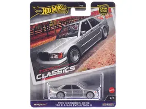 1990 Mercedes-Benz 190 E 2.5-16 Evolution II Silver Metallic "Modern Classics" Series Diecast Model Car by Hot Wheels