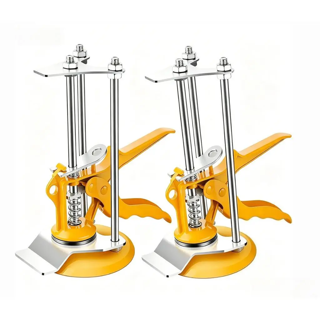 2pcs Tile Positioner Jack - Manual Lifting Height Adjuster, Durable & Rustproof Ceramic Wall Leveling Tool, Convenient Adjustment Construction Arm Lifter for Home Improvement, Cabinet Installation (200kg Capacity, Father's Day Gift)
