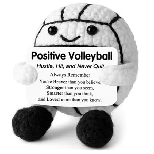 Positive Crochet Volleyball Gift, Emotional Support Knitted Ball, Birthday Present for Friends, Son, Daughter, Teammate, Graduation, Christmas, Valentine's Day, Crochet Figure