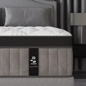 Mattress 12"14" Gel Memory Foam Hybrid Pocket Spring Twin Full Queen King Mattress In A Box, Euro Top Medium Firm for Back & Lumbar Support, Individual Pocket Spring for Motion Isolation